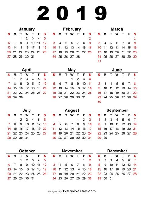 Pin On 2019 Calendar