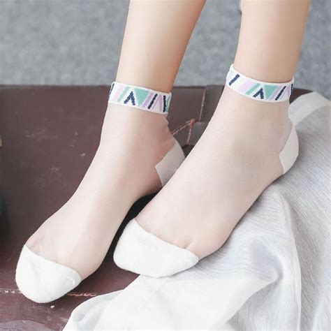 1pair women lace ruffle ankle sock soft comfy sheer silk cotton elastic mesh knit frill trim