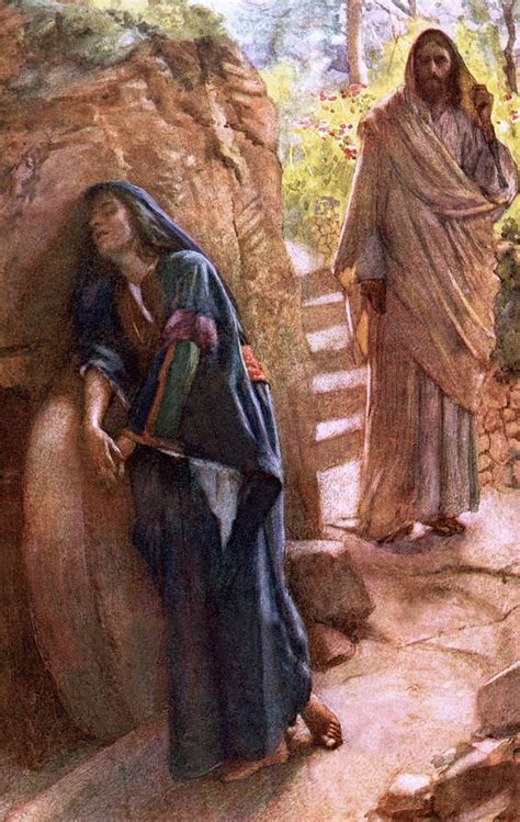 Sepulchre Painting Mary Magdalene At The Sepulchre By Harold Copping