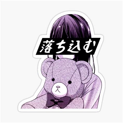 Depression Anime Aesthetic Stickers Redbubble