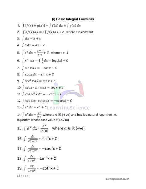 So please help us by uploading 1 new document or. Indefinite Integral Formulas | Learning Science
