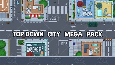 Top Down City Mega Pack Gamedev Market
