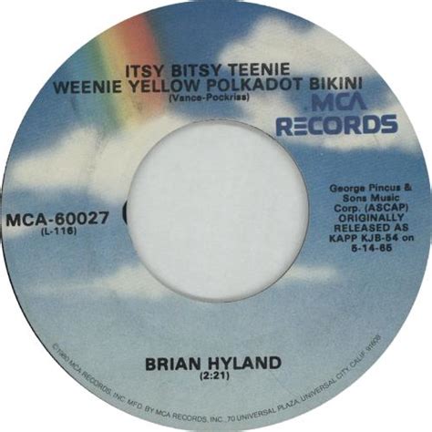 Brian Hyland Itsy Bitsy Teenie Weenie Yellow Polkadot Bikini Us Vinyl Single Inch Record