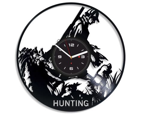 Hunting Decor Hunting Clock Hunting Art Decorative Clock Etsy
