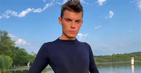 gender fluid model lewis freese is first male sports illustrated swim search finalist lipstick