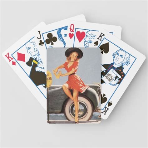 Playing Cards Vintage Retro Pinup Girl 36 Zazzle