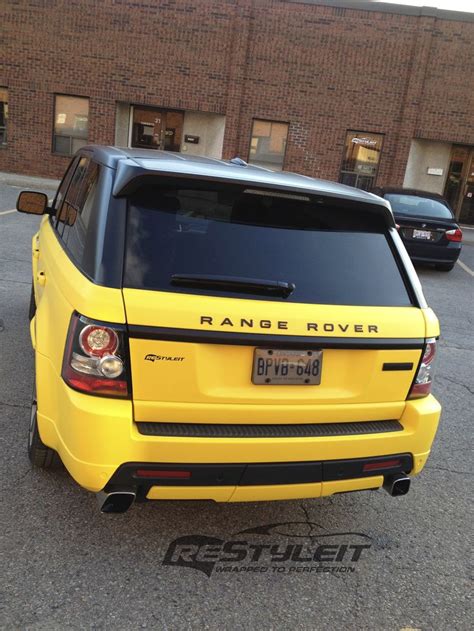 Matte Yellow Range Rover Sport Autobiography Vinyl Car Wrap Car