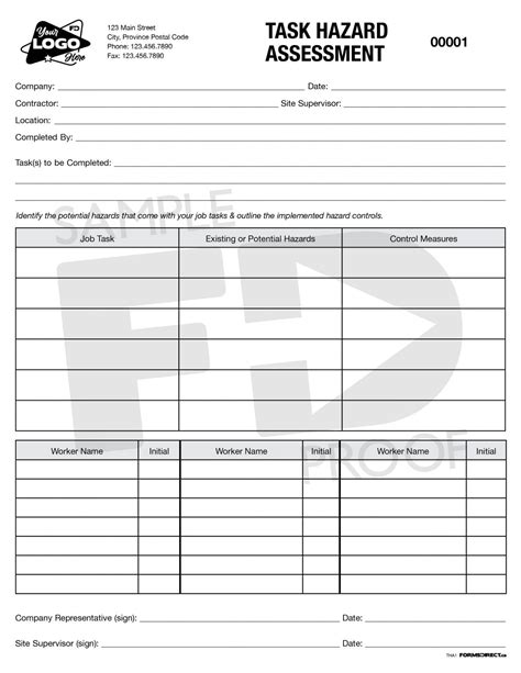 Field Level Hazard Assessment Flha Form Template Forms Direct