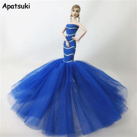 Buy Blue Mermaid Doll Clothes For Barbie Doll Dresses Fishtail Wedding