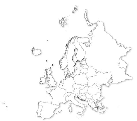 Printable Blank Europe Map With Outline Transparent Png Map Europe Map