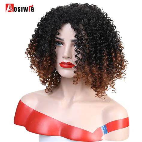 aosiwig afro kinky curly wig synthetic costume cosplay wig hair heat resistant for women