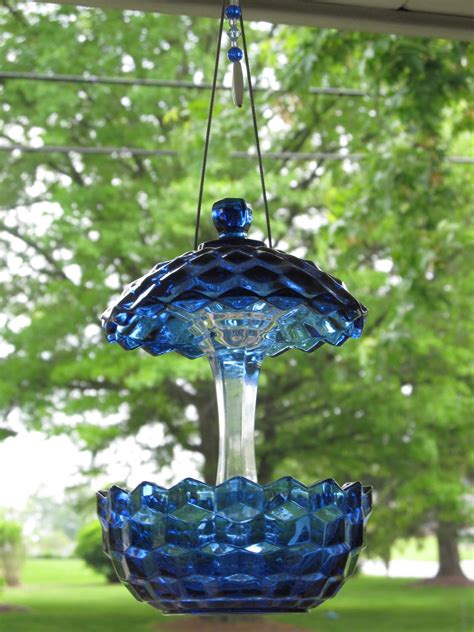 Beautiful vintage murano hand blown gold flecks and pink rim italian art glass decorative bowl. Glass Bird Feeders Roundup | Birdcage Design Ideas