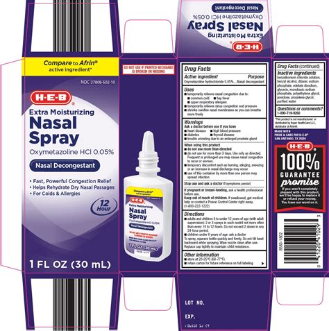 Heb Nasal Spray Drug Facts