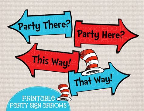 Dr Seuss Arrows Free Printables Adorable Dr Seuss Cat In The Hat