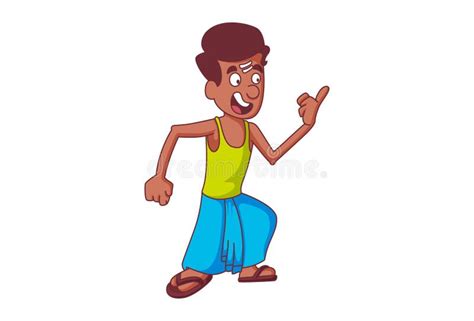 Vector Cartoon Illustration Of South Indian Man Stock Vector