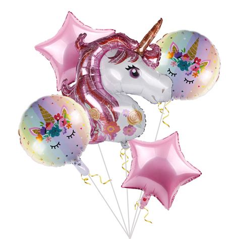 Buy Unicorn Balloons Birthday Party Decorations Pack Of 6 Pink
