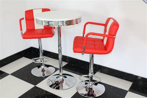 Buy American 50s Diner Furniture Retro Style Bistro Table And 2 Red