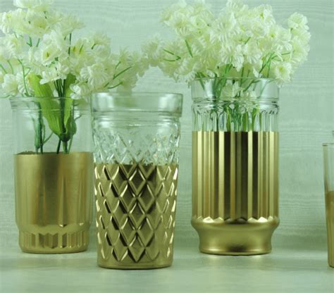 Vintage Gold Dipped Vase Collection Set Of 6 Aftcra