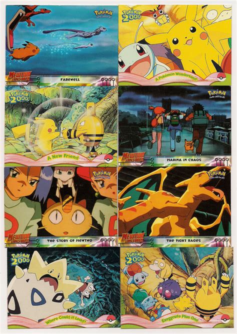 Check spelling or type a new query. Set of 12 Topps Pokemon the Movie 2000 & Mewtwo Strikes Back Cards - Pokémon Mixed Card Lots