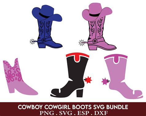 Cowboy Boots Svg Bundle Cowgirl Boots Svg Cowboy Boots Etsy
