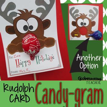 Looking for that perfect little gift, thank you, or pick me up to give to someone special. Holiday Cards-Rudolph Candy Gram (Christmas Lollipop Card ...