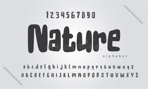 Nature Minimal Modern Alphabet Fonts Stock Vector Illustration Of
