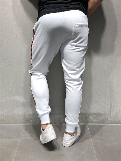 Red Striped Sweatpants In White Спортивная одежда Одежда