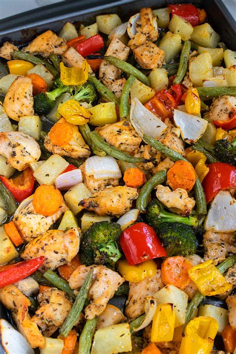 Roast chicken with thyme butter roasted lemon rosemary chicken roasted dutch oven chicken and vegetables roasted rosemary garlic chicken. Oven Roasted Chicken and Vegetables (One Pan) | One Pot ...