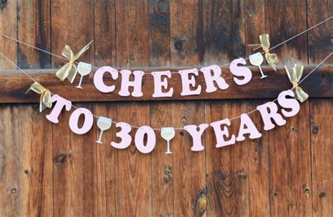30th Birthday Banner For Her Cheers To 30 Years Pink And Etsy Canada