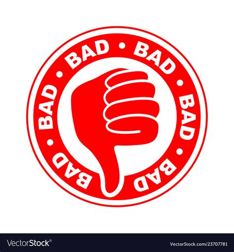 Bad Thumbs Down Icon Royalty Free Vector Image