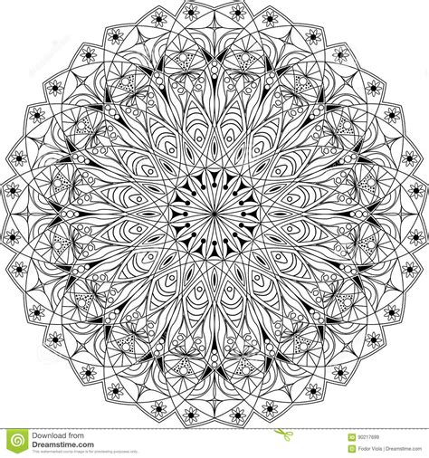 Mandala is the sanskrit word for circle. Circle Mandala Adult Coloring Page Stock Vector ...