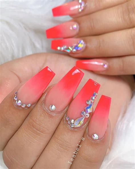 Make A Statement With Pink Acrylic Nails With Diamonds The Fshn