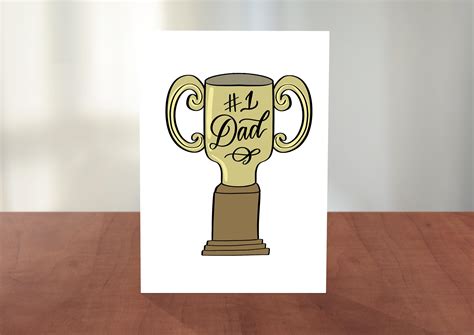 The 1 Dad Trophy Card For Fathers Day Etsy