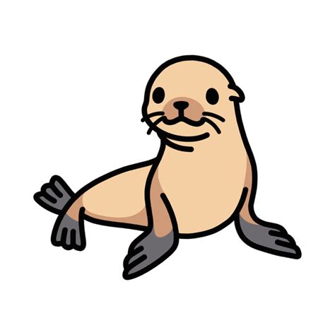 Sea Lion Sticker For Sale By Littlemandyart Easy Animal Drawings