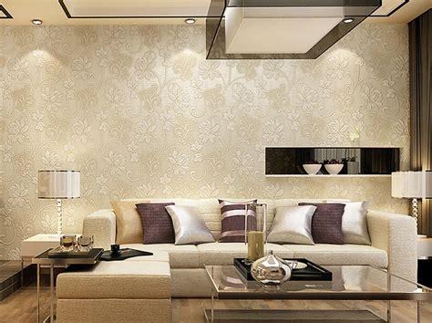 European Modern Non Woven Floral Embossed 3d Wallpaper Background Wall