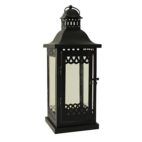Black Metal Lantern Candle Holder 6 X 14 In At Home At Home