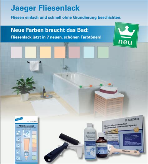Wir zeigen dir, wie du dein badezimmer verschönern kannst, ohne gleich alles rausreißen und jede menge dreck machen zu müssen. Fliesenlack Set - Fliesenfarbe/Beschichtung Jaeger - InFaBe
