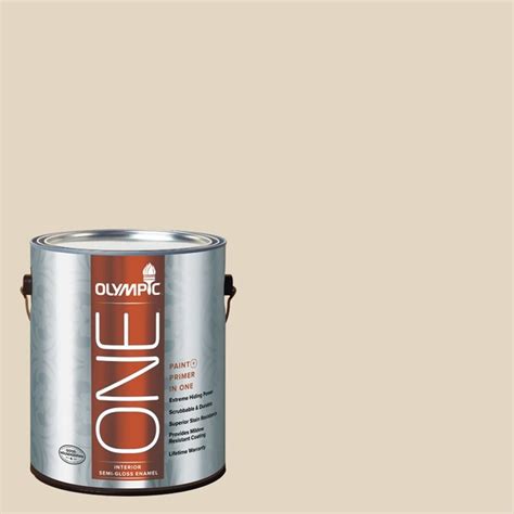 Olympic One Bone White Semi Gloss Latex Interior Paint And Primer In