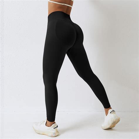 Women Girls High Waist Elastic Soft Scrunch Back Compression Seamless Yoga Pants Buy Yoga