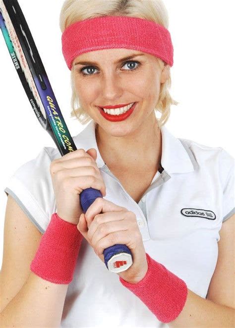 Retro Sports Player Costume Sweatbands Pink Tennis Sweatbands