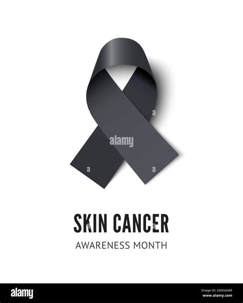 Skin Cancer Awareness Ribbon Vector Illustration Isolated On White Background Realistic Vector