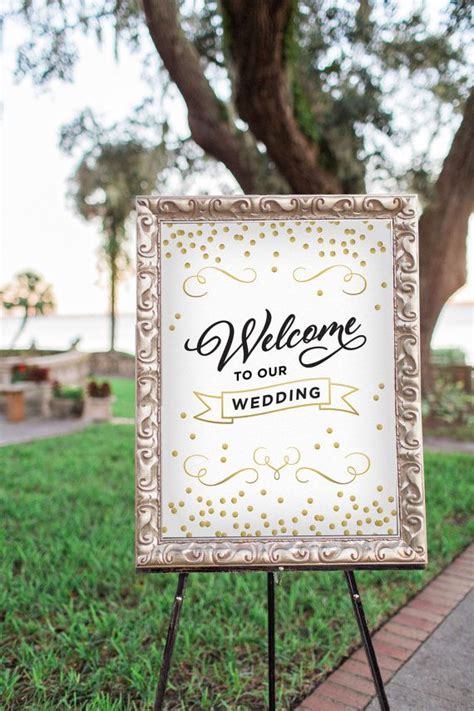 Printable Wedding Sign Welcome Sign Gold Foil Sign Wedding Decor