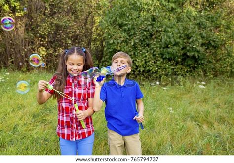 Kids Playing Bubbles Stock Photo 765794737 Shutterstock