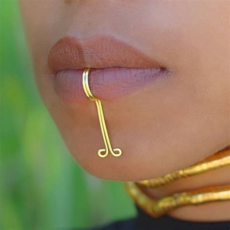 Rubymoonjewel Etsy In Lip Jewelry Lip Cuffs Fake Lip Ring