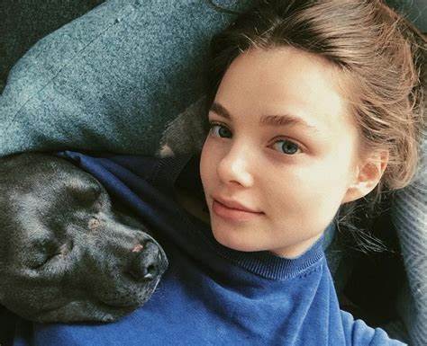 Kristine Froseth and her pet