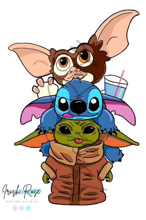 Baby Yoda Stitch And Gizmo Etsy