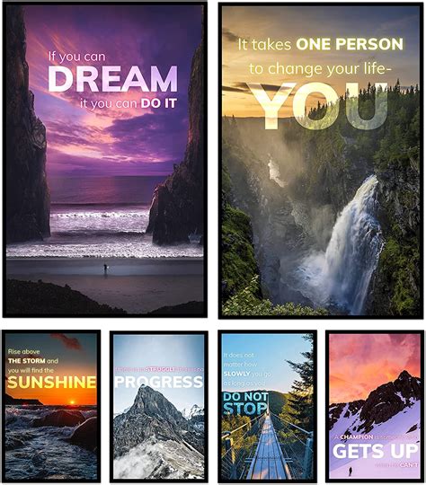 Buy Imperialdecor® 6 Inspirational Posters Motivational Wall Art For