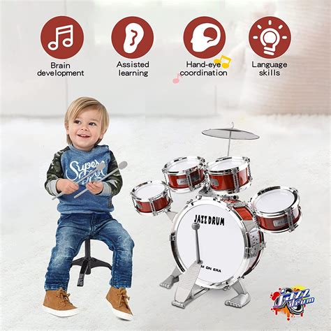 Buy Twfric Kids Drum Set 9 Piece Toddler Drum Kit Musical Instruments