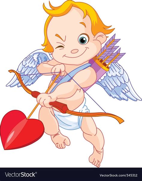 Illustration Of A Valentines Day Cupid Ready To Shoot His Arrow