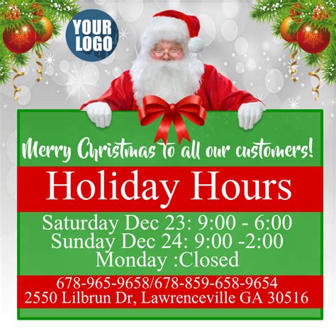 Christmas Hours Template Postermywall